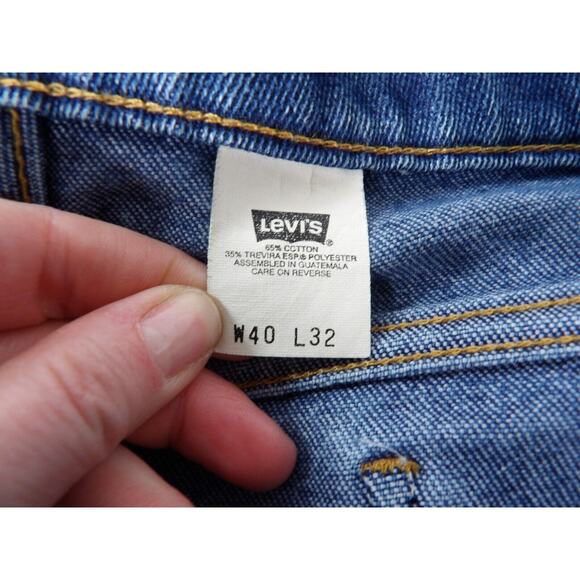 Vintage Levi Brown Tab 90s Jeans 40x32 Grandpa Straight Stretch 90s 1998 READ - Picture 5 of 16